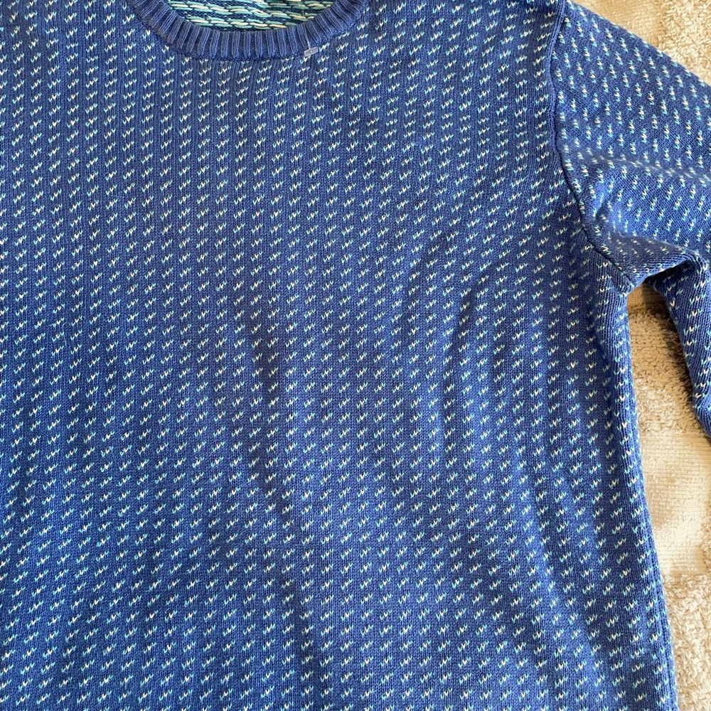 L.L. Bean Blue Speckled Cotton Crewneck Sweater vintage